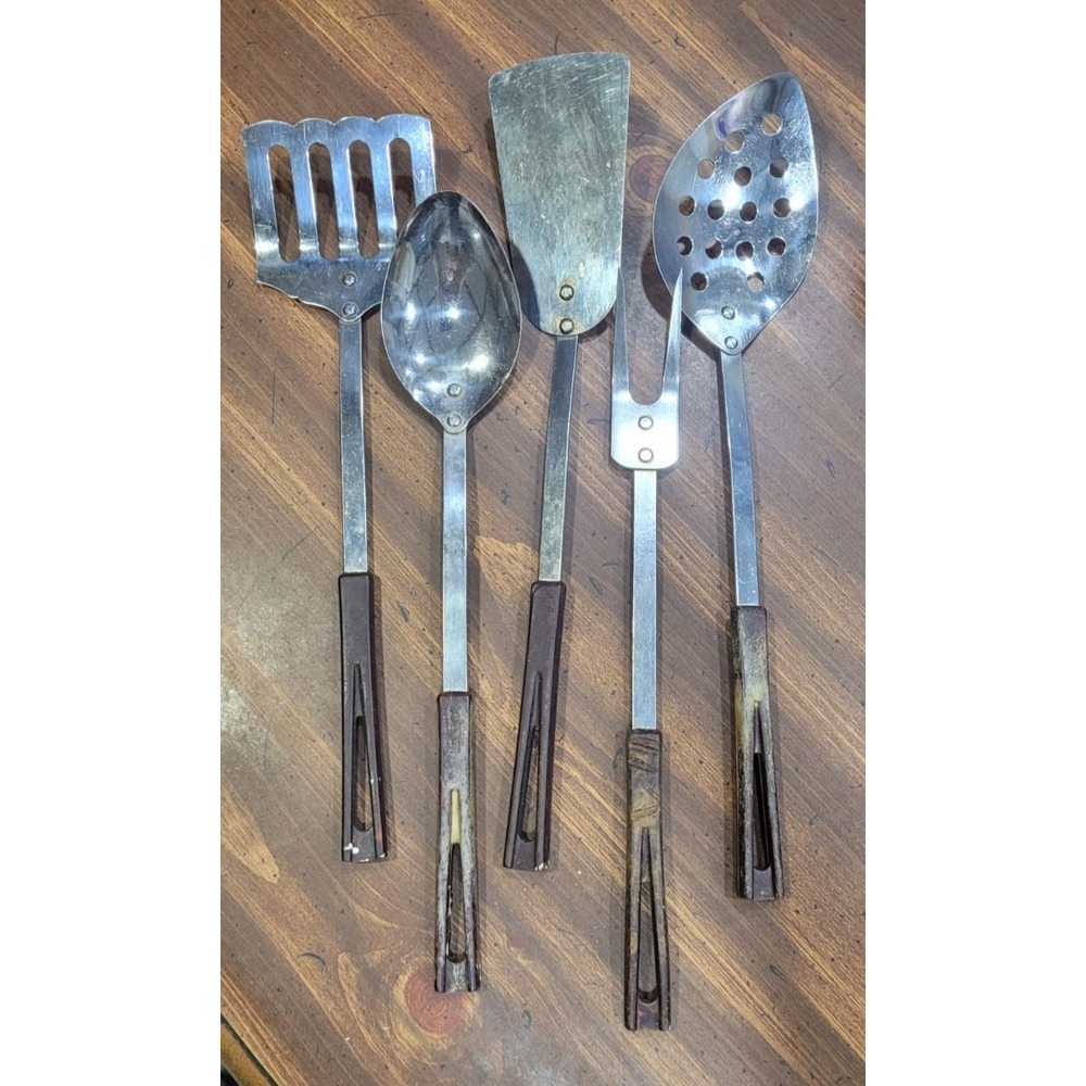 Vintage Shanhome Kitchen 5 pc. Utensil Set Spatula Fork Spoon